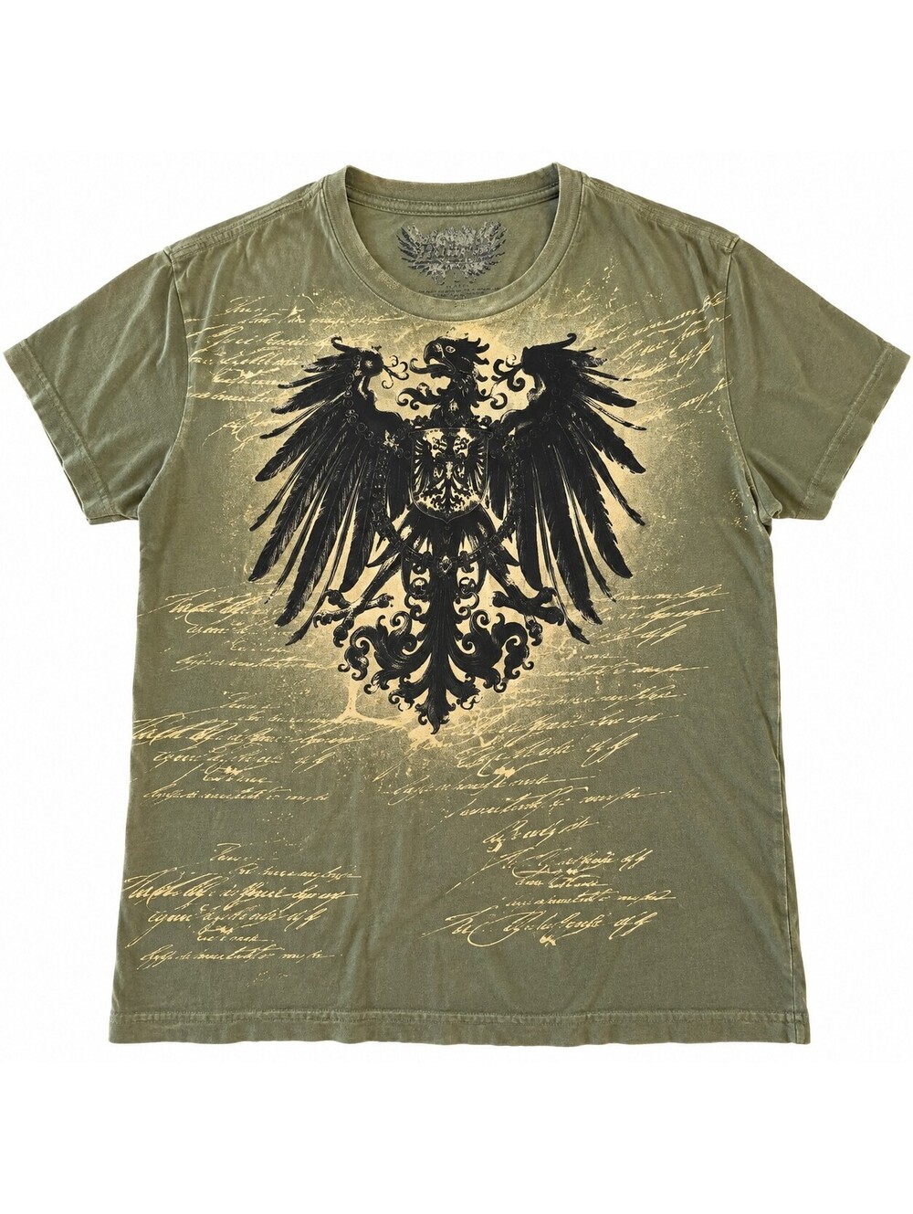Hybrid Men’s L Y2K Winged Eagle Graphic T Shirt Olive